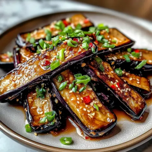 Crispy Eggplant Tossed in Garlic Soy Glaze