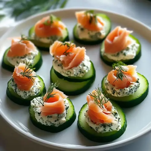 Cucumber Bites with Cream Cheese & Smoked Salmon