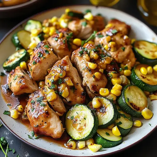 Garlic Butter Chicken with Zucchini and Corn