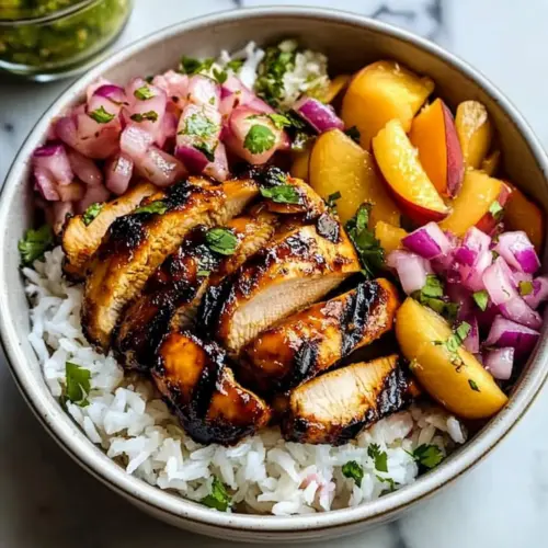 Summer Peach BBQ Chicken Bowls