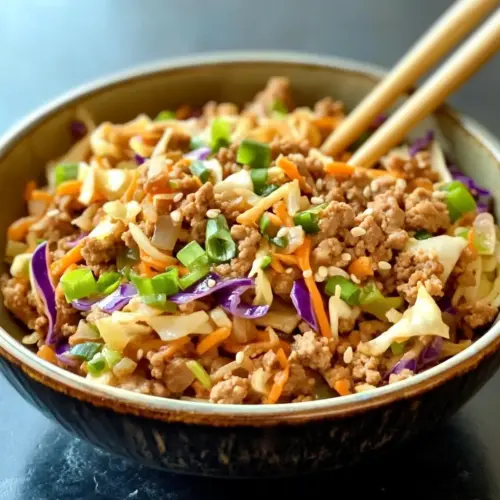 low calorie & carb egg roll in a bowl