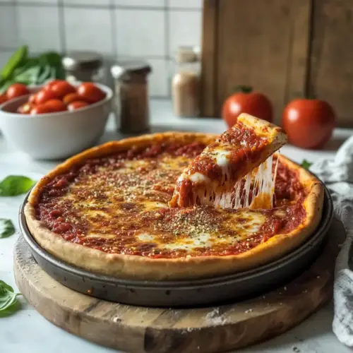 Homemade Chicago Style Deep Dish Pizza