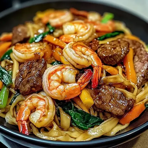 Steak & Shrimp Stir-Fried Noodles