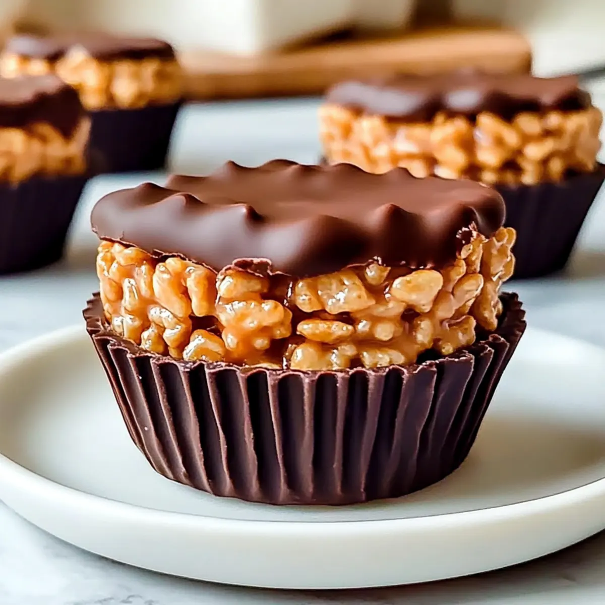 Chocolate Peanut Butter Rice Krispie Cups