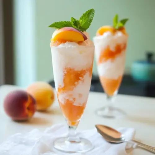 Coconut Peach Lemonade Slushies