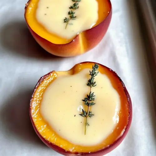 Honey Thyme Posset in Peach Cups