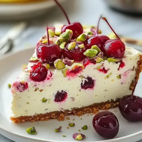 Lemon-Lime Cherry Pistachio Cheesecake