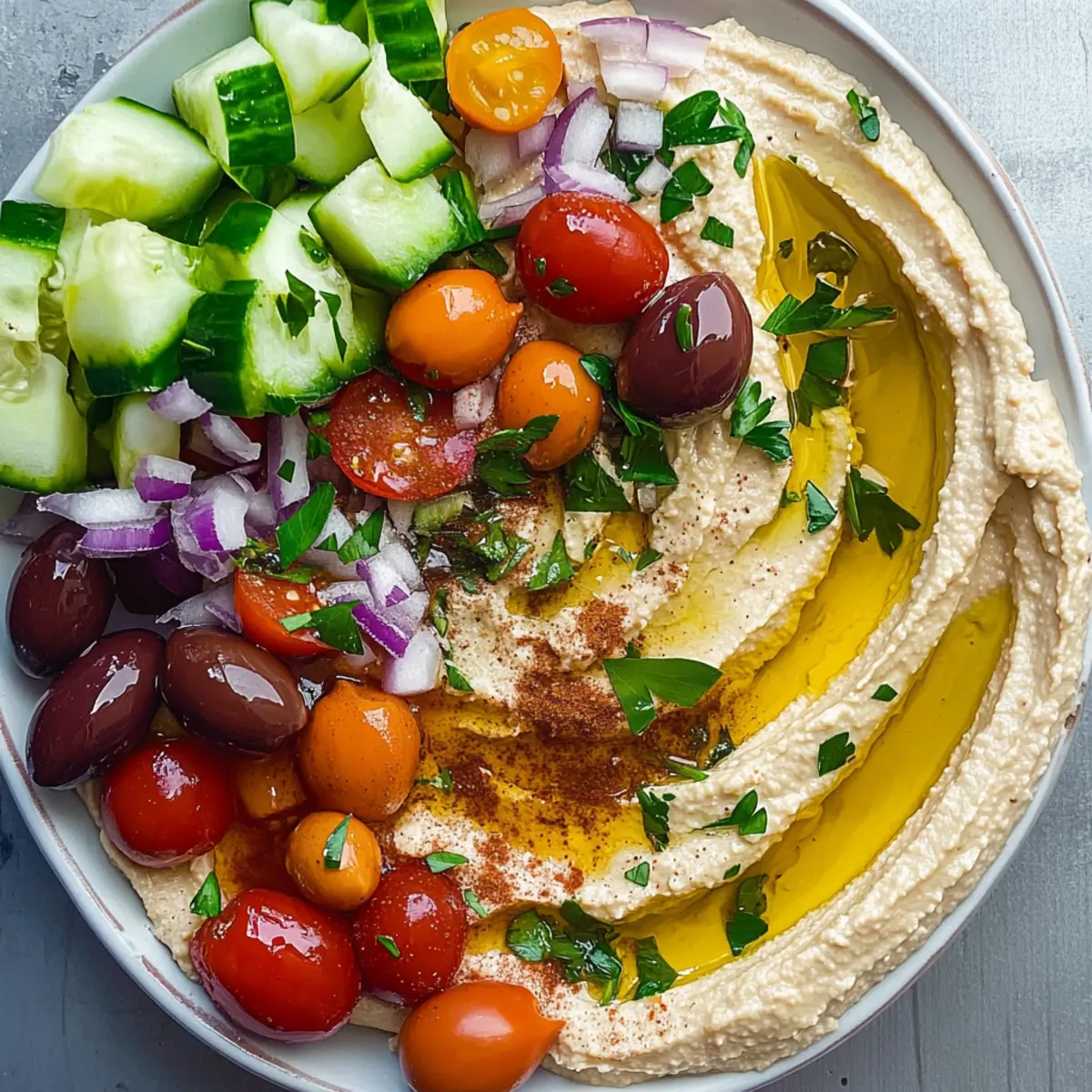 Greek Style Loaded Hummus