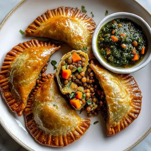 Lentil and Veggie Vegan Empanadas with Chimichurri