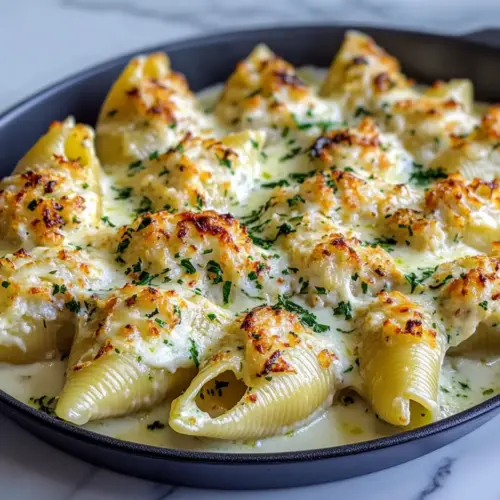 Crab Stuffed Shells with Alfredo Sauce