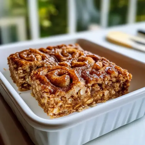Cinnamon Roll Baked Oatmeal Square