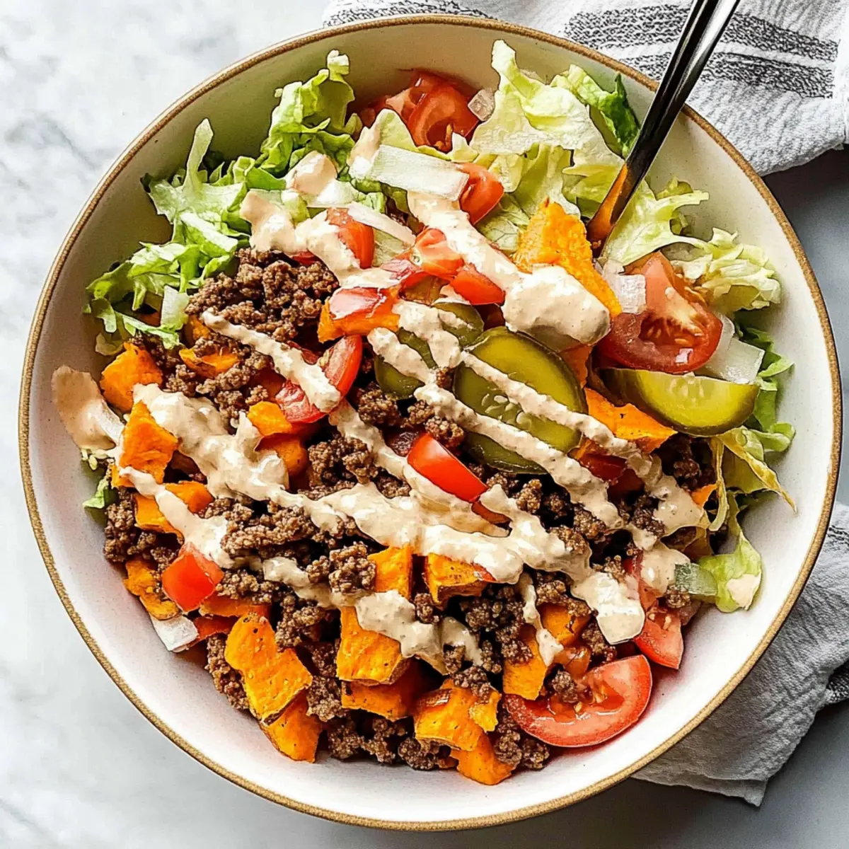 Sweet Potato Burger Bowl