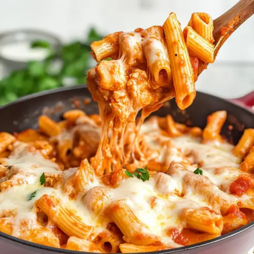 Chicken Parmesan Pasta Skillet