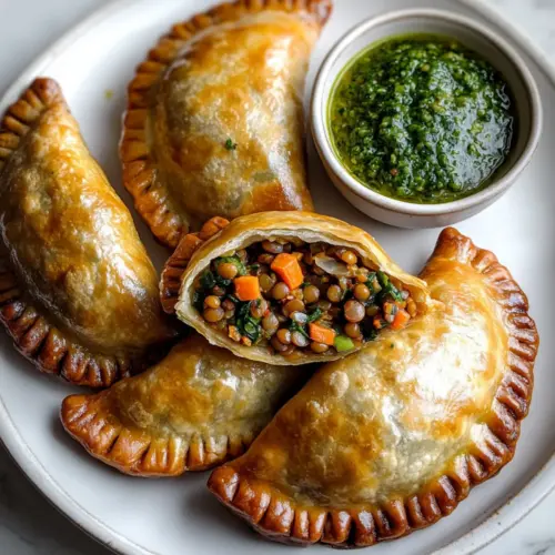 Lentil and Veggie Vegan Empanadas with Chimichurri