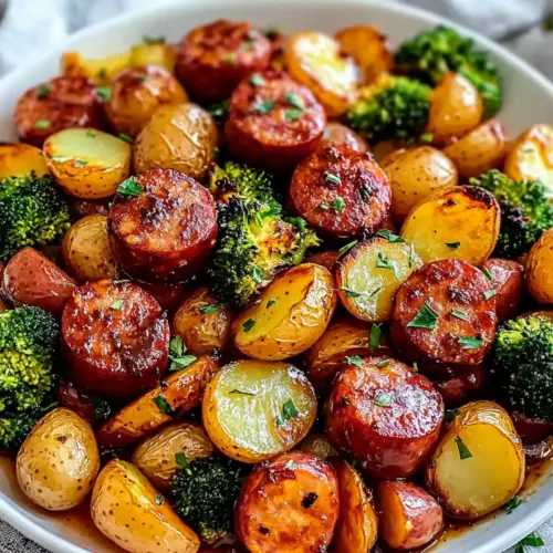 One-Pan Honey Garlic Kielbasa & Veggies