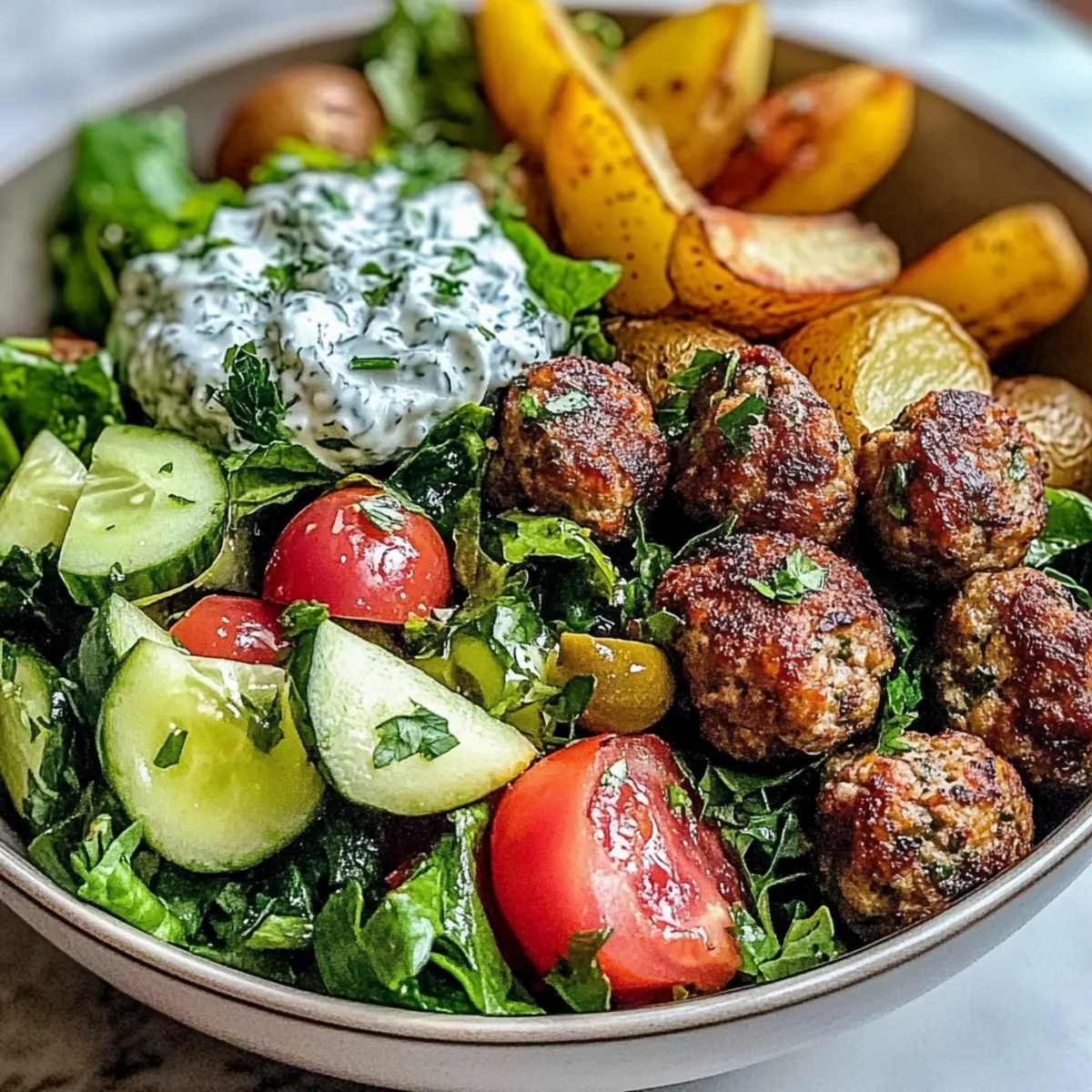 Greek Meatball Bowl Recipe