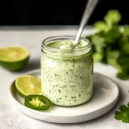 Creamy Cilantro Garlic Sauce With Jalapeños & Limes