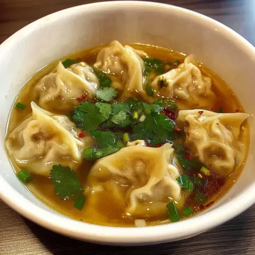 Wonton-Style Chicken Dumplings in Broth