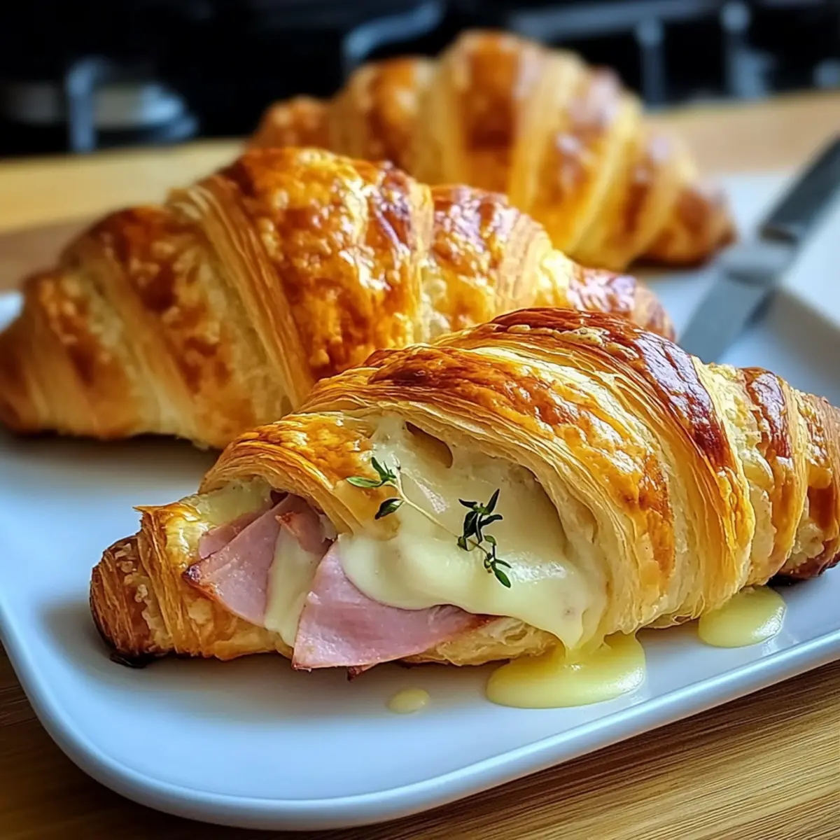 Baked Ham and Cheese Croissants