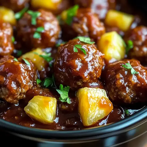 Slow Cooker Pineapple Barbecue Meatballs