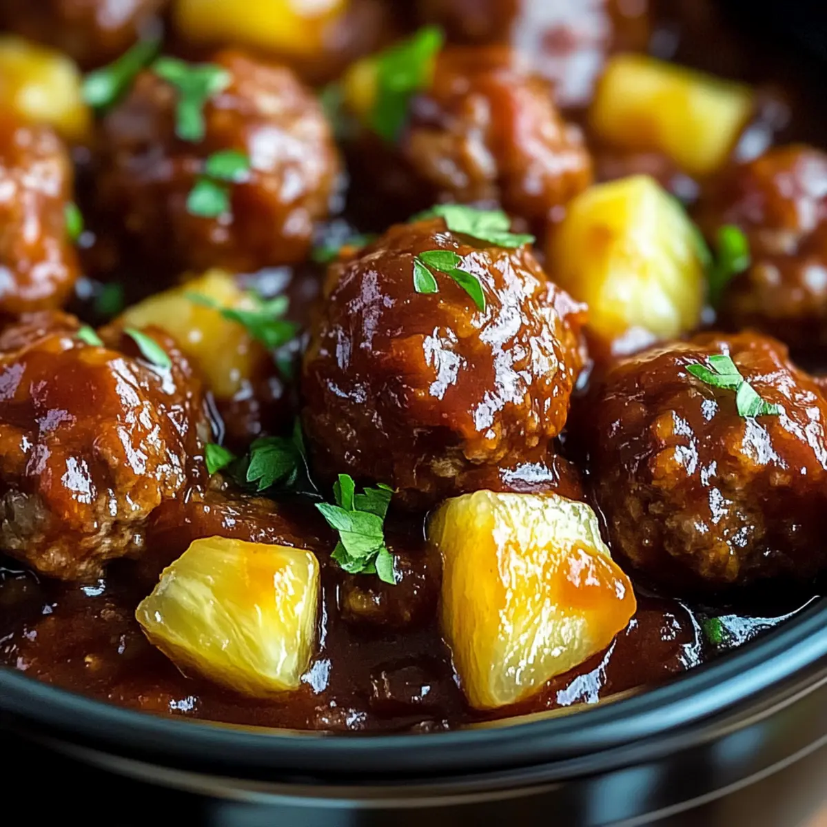 Slow Cooker Pineapple Barbecue Meatballs