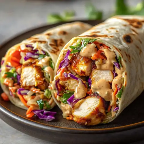 Thai Chicken Wrap with Crunchy Asian Slaw