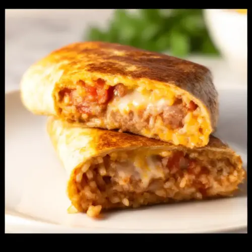 Cheesy Bean and Rice Burrito