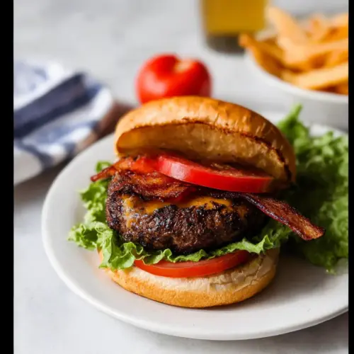 Bacon Cheddar Cheese Stuffed Burger