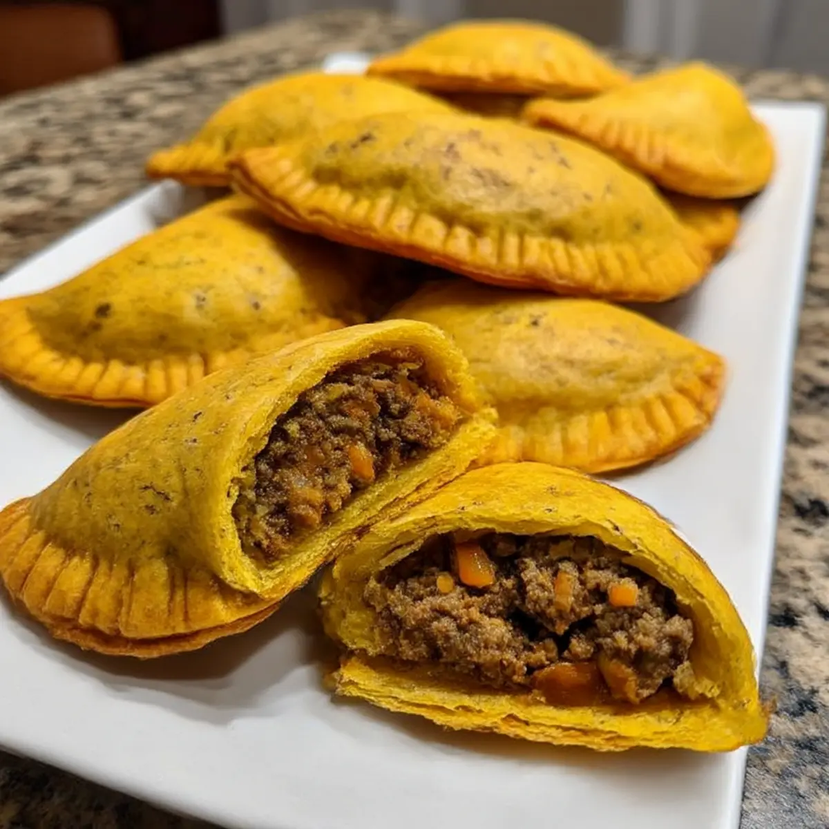 Jamaican Spicy Beef Patties with Flaky Pastry